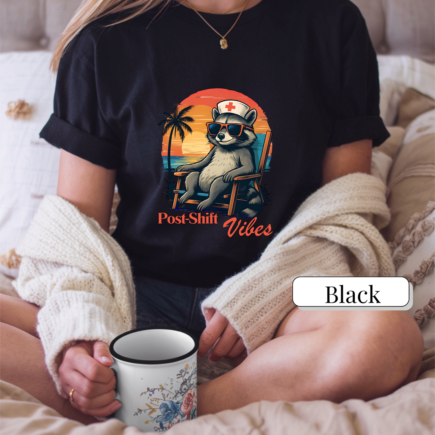 Cozy Nurse Shirt with Funny Raccoon Design- Ideal for Nurse Practitioners, ER Nurses, Med Surg Nurses, ICU Nurse, and NICU Nurses