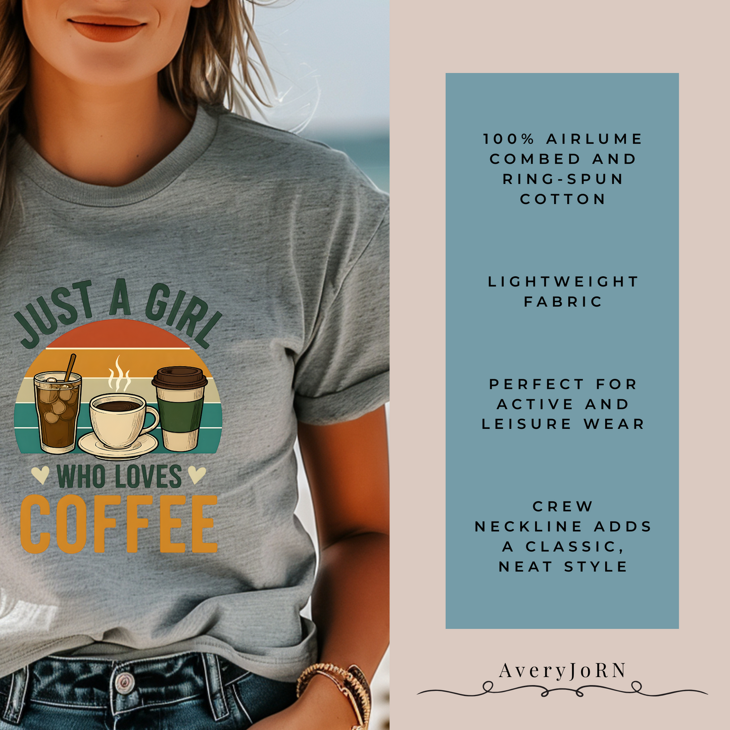 Coffee Gift for Coffee Lovers, Coffee Shirt, Coffee Funny, Funny Tshirt, Sunset Shirt, Caffeine Lovers, Funny Coffee Shirts, Just a Girl