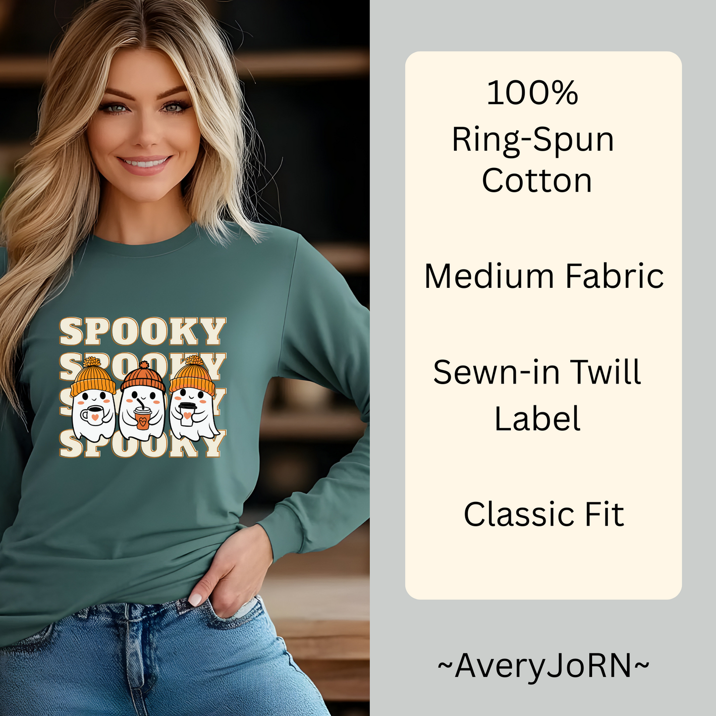 Spooky Shirt, Fall Ghost, Seasonal Shirt, Halloween Shirt, Cozy Fall T-shirt, Spooky Season, Fall Vibes, Ghost Coffee