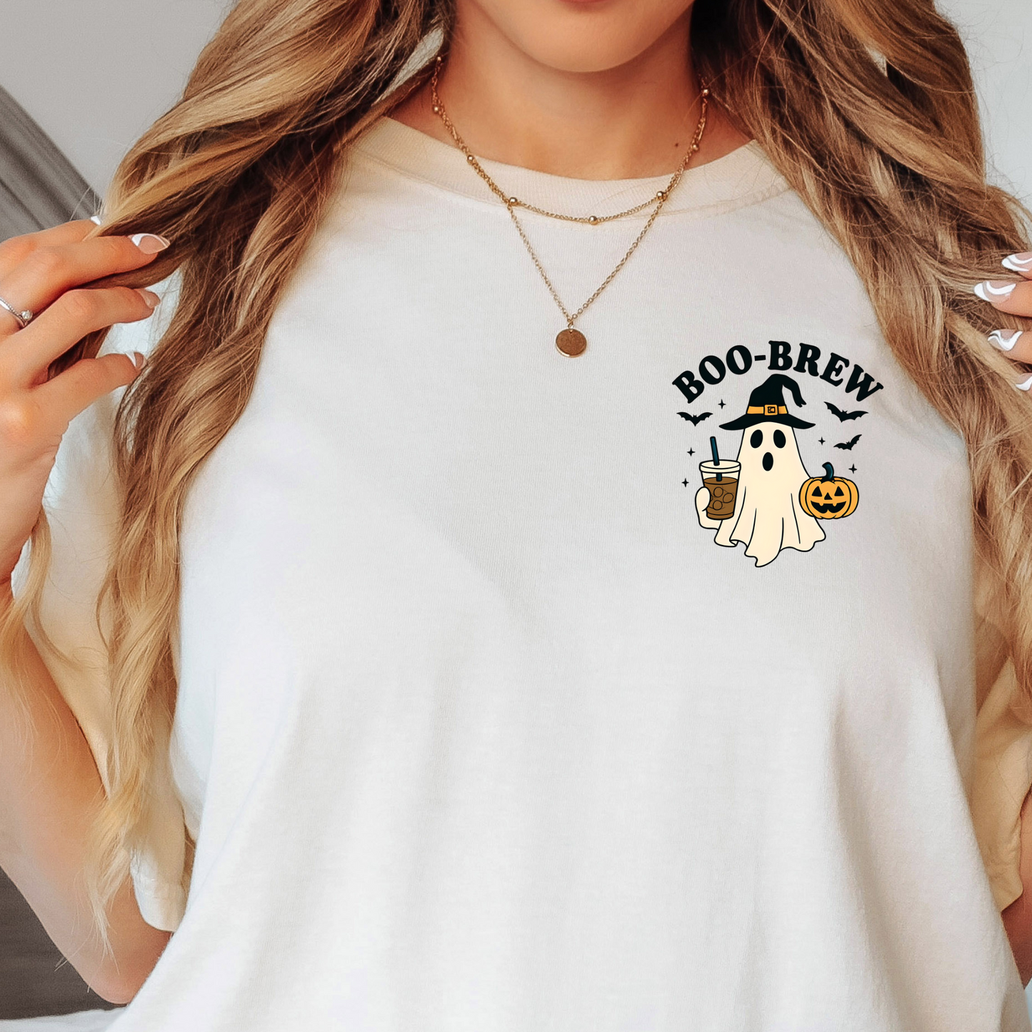 Seasonal Shirt- Fall Ghost and Halloween Shirt, Cute Spooky Season Shirt for Coffee Lovers, Ghost Coffee, Cozy Fall Tshirt