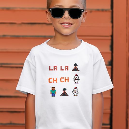 Gaming Kids Tee, Fun Video Game Shirt with Lava Chicken Design, Gamer Children T-Shirt, Gaming Apparel for Kids, Gamer Birthday Gift, Kid's