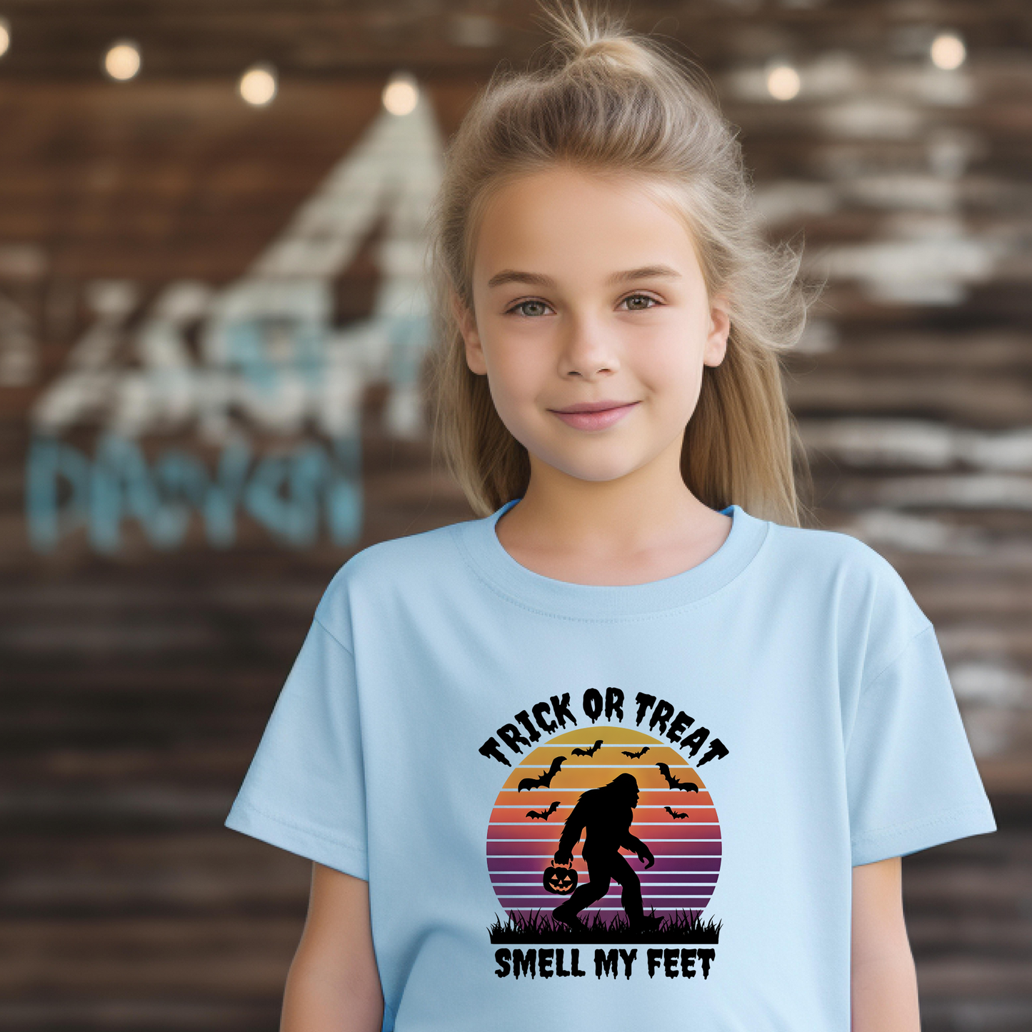 Bigfoot Halloween Kids Tee, Trick-or-Treating Costume, Halloween Party Shirt, Kids Graphic Tee, Boys Girls Tee, Children's Halloween Shirt