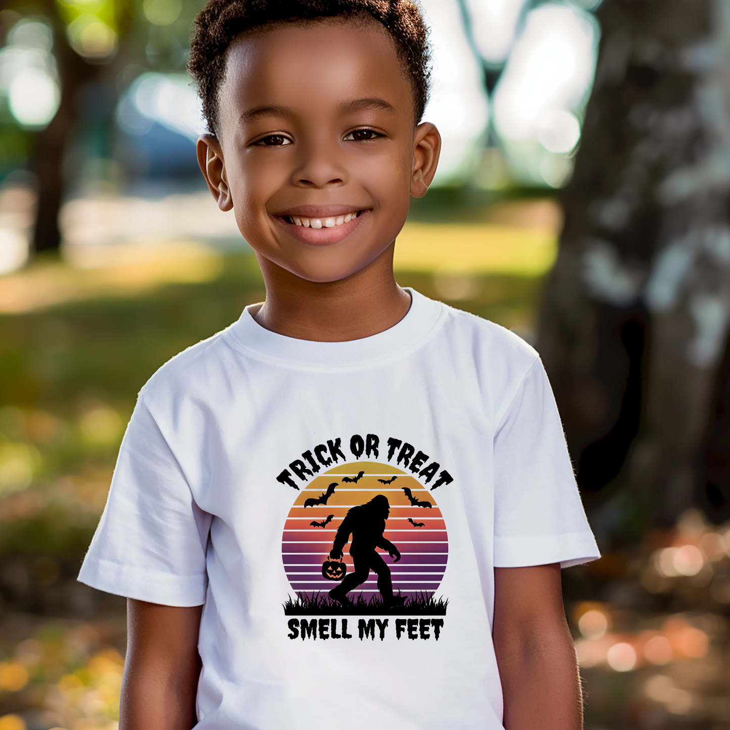 Bigfoot Halloween Kids Tee, Trick-or-Treating Costume, Halloween Party Shirt, Kids Graphic Tee, Boys Girls Tee, Children's Halloween Shirt