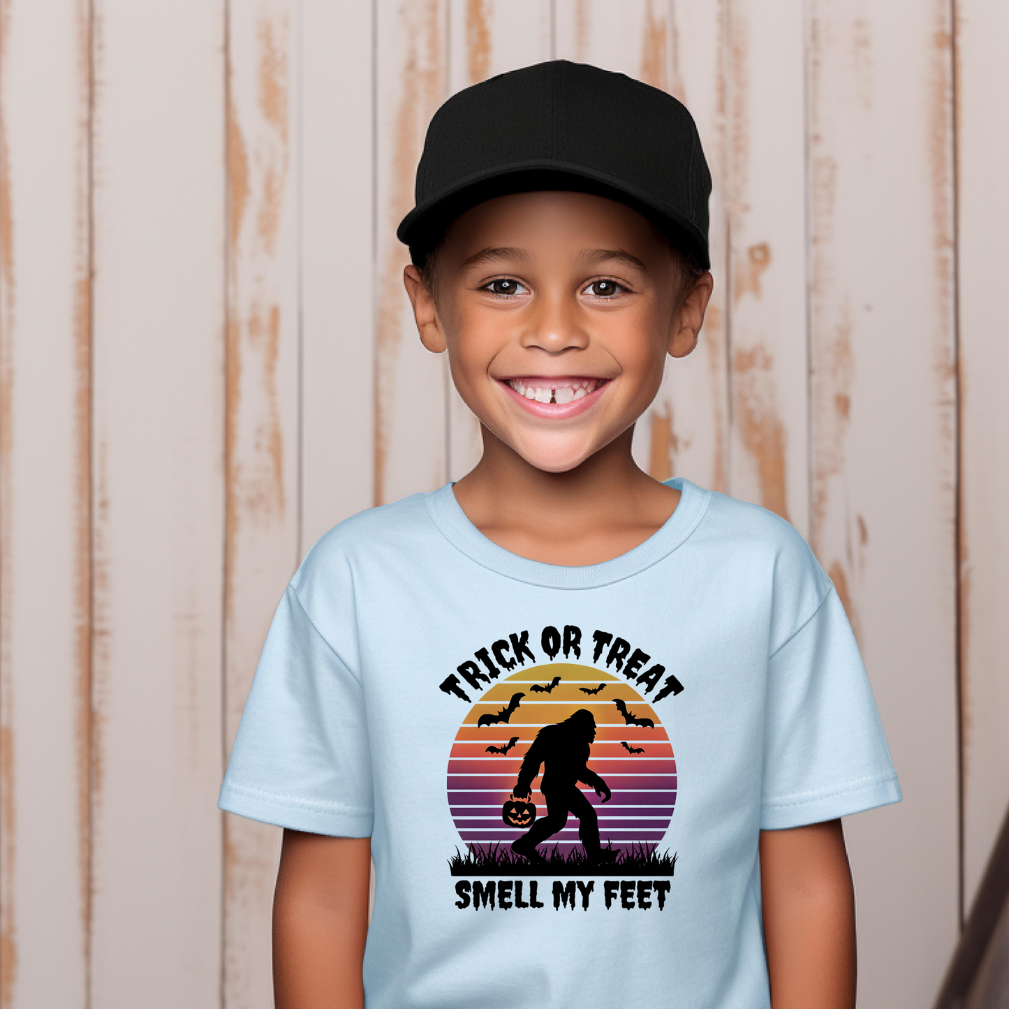 Bigfoot Halloween Kids Tee, Trick-or-Treating Costume, Halloween Party Shirt, Kids Graphic Tee, Boys Girls Tee, Children's Halloween Shirt