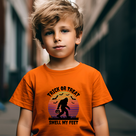 Bigfoot Halloween Kids Tee, Trick-or-Treating Costume, Halloween Party Shirt, Kids Graphic Tee, Boys Girls Tee, Children's Halloween Shirt