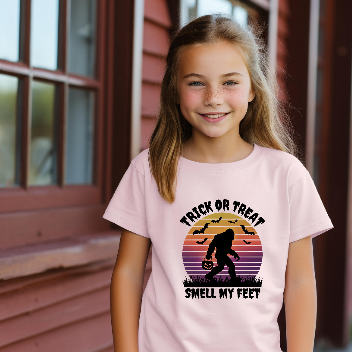 Bigfoot Halloween Kids Tee, Trick-or-Treating Costume, Halloween Party Shirt, Kids Graphic Tee, Boys Girls Tee, Children's Halloween Shirt