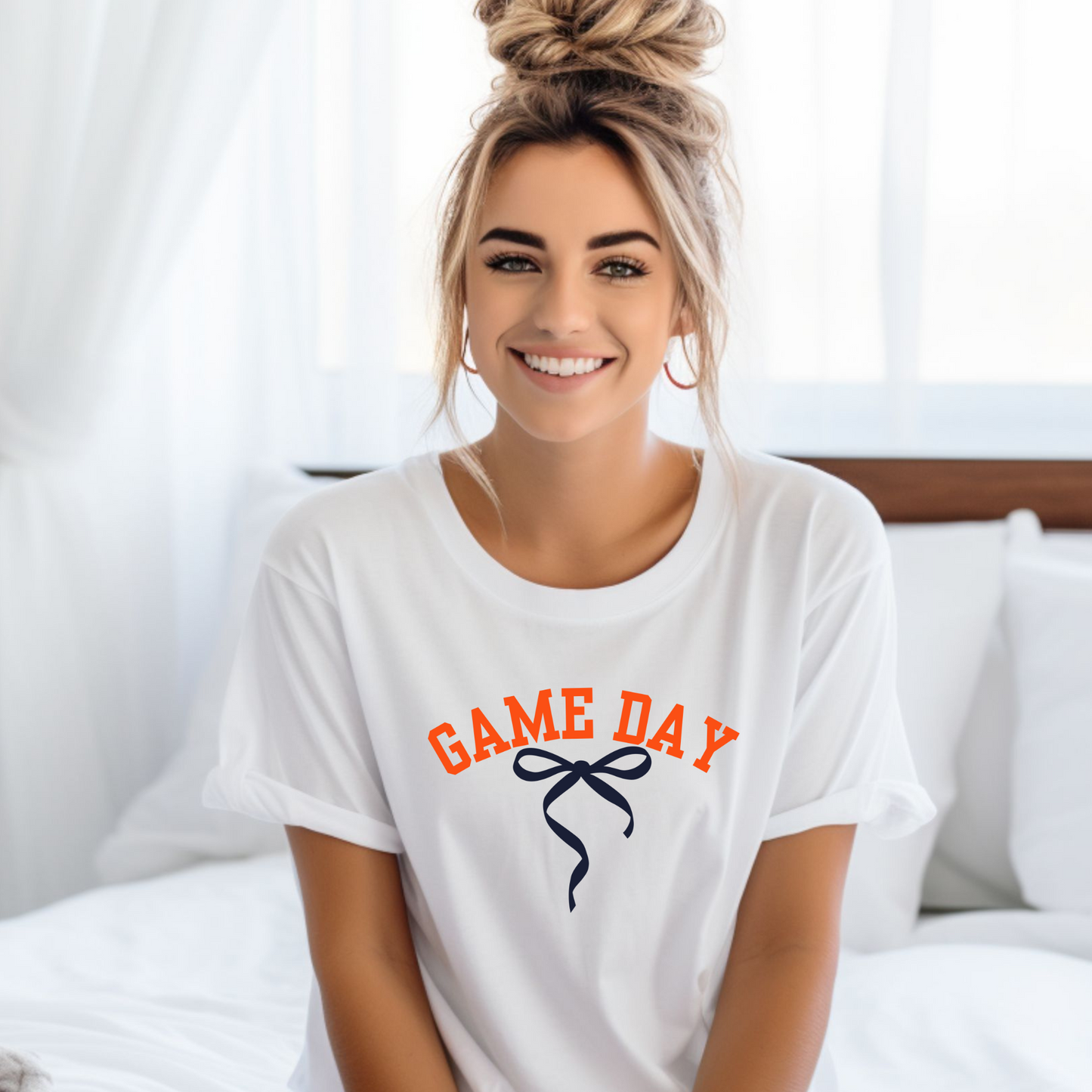 Women's Football T-Shirt, Coquette Bow Shirt, Game Day Apparel, Unisex Jersey Tee, Short Sleeve Top