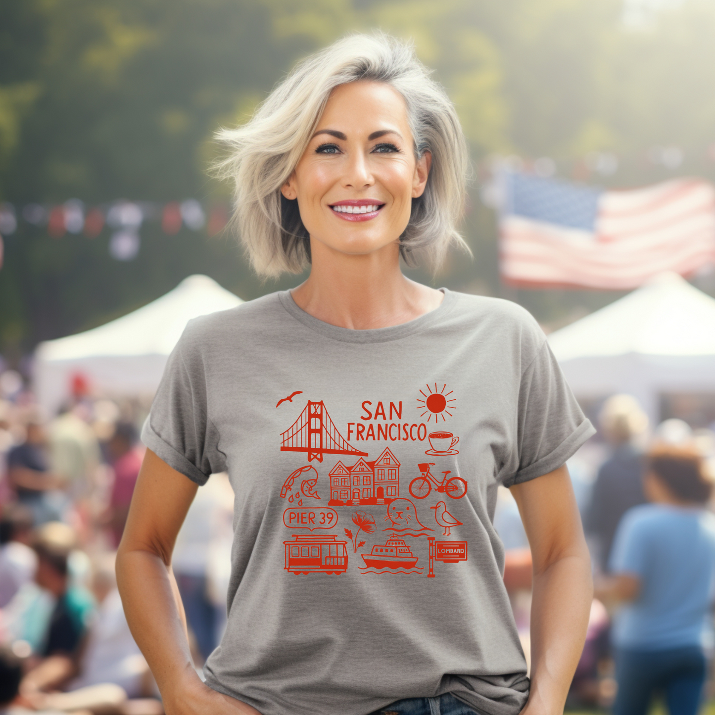 San Francisco Line Art Unisex Tee, California Travel T-shirt, Golden Gate Bridge, Bay Area Souvenir Shirt, Cityscape Graphic Top, Bay Area