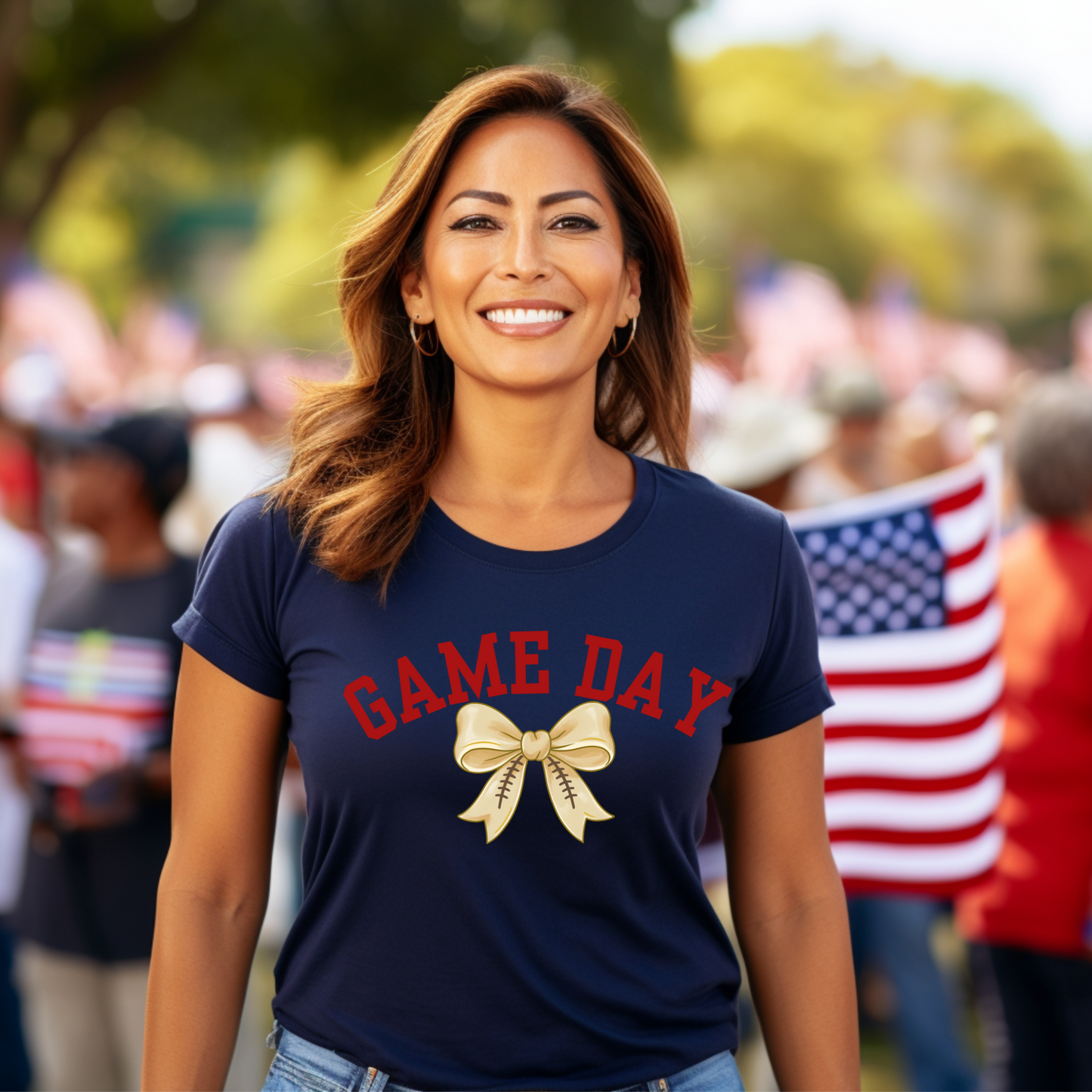 Coquette Bow Shirt, Women's Football T-Shirt, Game Day Apparel, Unisex Jersey Tee, Short Sleeve Top