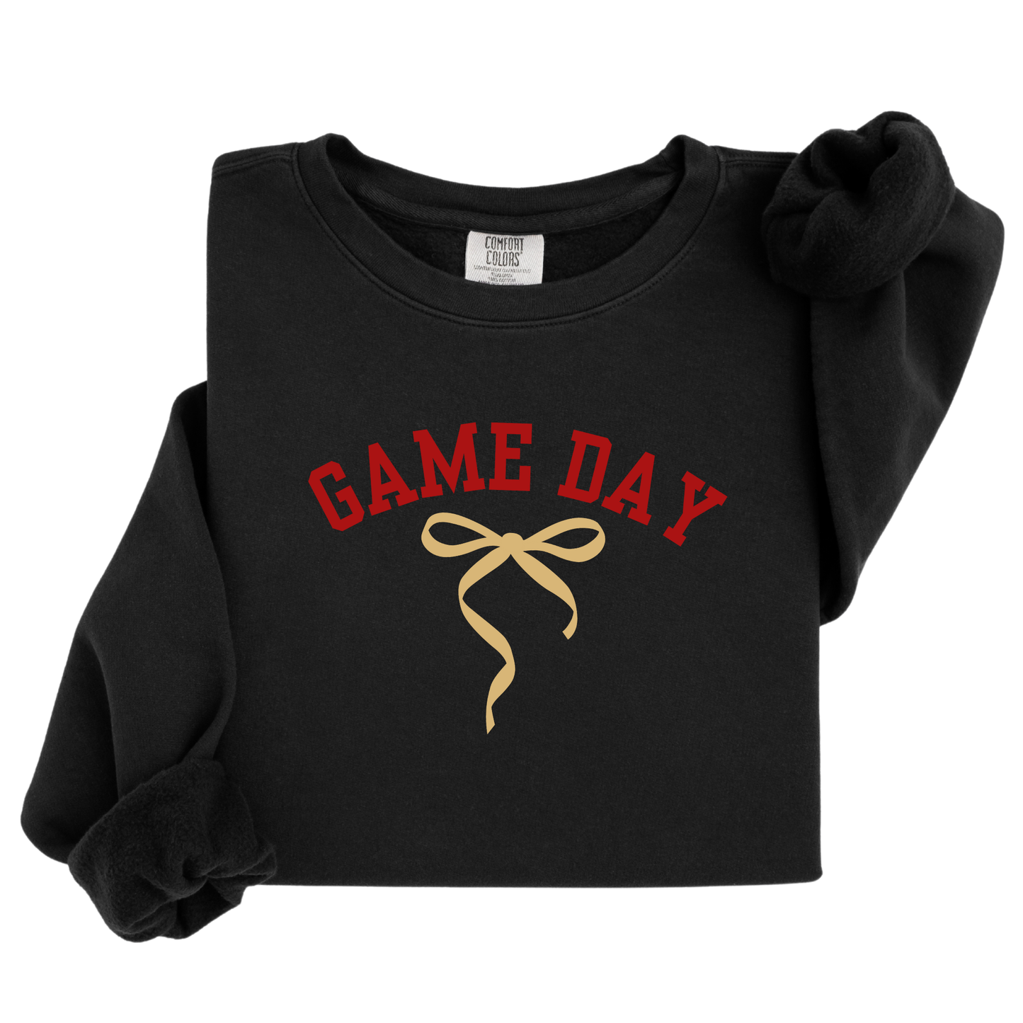 Cozy Game Day Sweatshirt with Coquette Bow, Unisex Lightweight Crewneck Sweatshirt, Team Spirit Sweater, Sports Fan Apparel, Fall Fashion