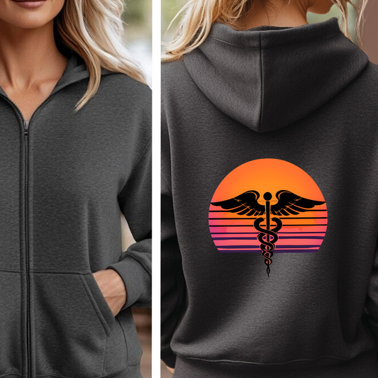 Nurse Jacket, Zip Up Hoodie, Nurse Practitioner, Sunset Vibes, Nurse Sweatshirt, Retired Nurse Gift, Hospital Hoodie