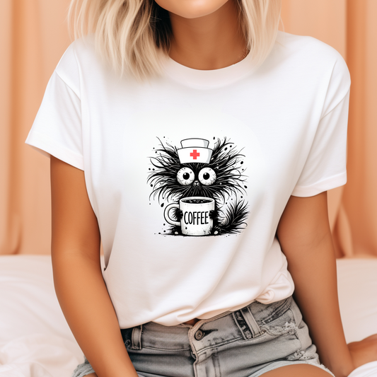 Nurse Shirt, Nurse Practitioner, Gift for Nurses, RN Gift, Cat Shirt, Funny Cat Shirt, Funny Coffee Shirt, School Nurse, Nurse Appreciation
