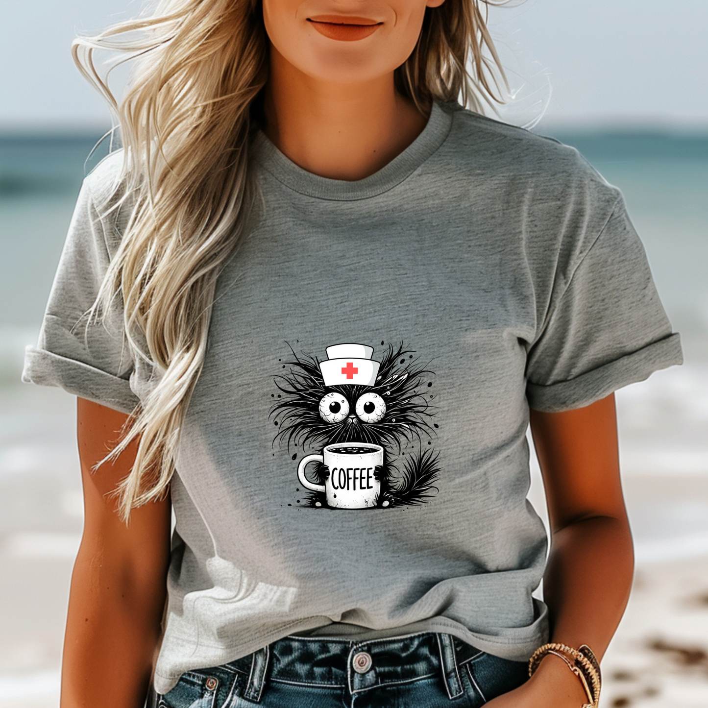 Nurse Shirt, Nurse Practitioner, Gift for Nurses, RN Gift, Cat Shirt, Funny Cat Shirt, Funny Coffee Shirt, School Nurse, Nurse Appreciation
