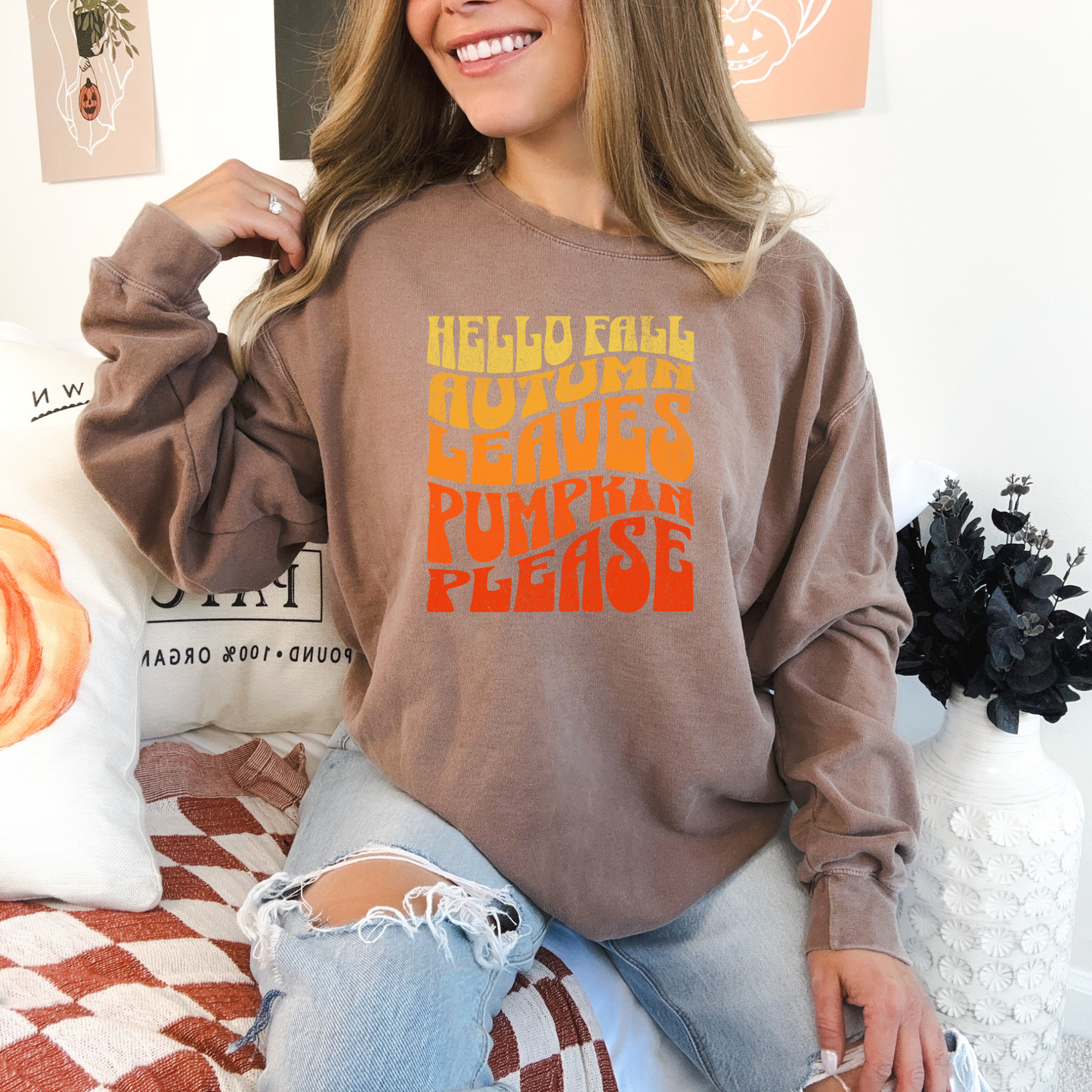 Seasonal Sweatshirt- Perfect Fall Sweater, Crewneck Sweatshirt, Cozy Sweater, Pumpkin Sweater, Halloween Crewneck, Halloween Sweater