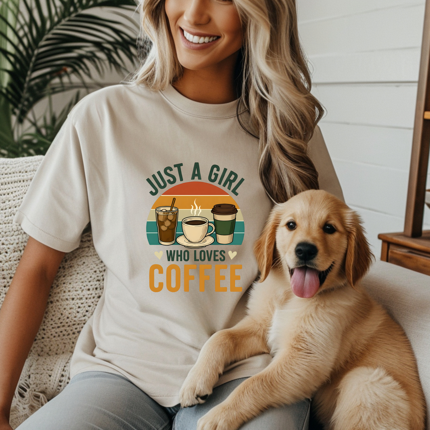 Coffee Gift for Coffee Lovers,  Coffee Shirt, Coffee Funny, Funny Tshirt, Sunset Shirt, Caffeine Lovers, Funny Coffee Shirts, Just a Girl