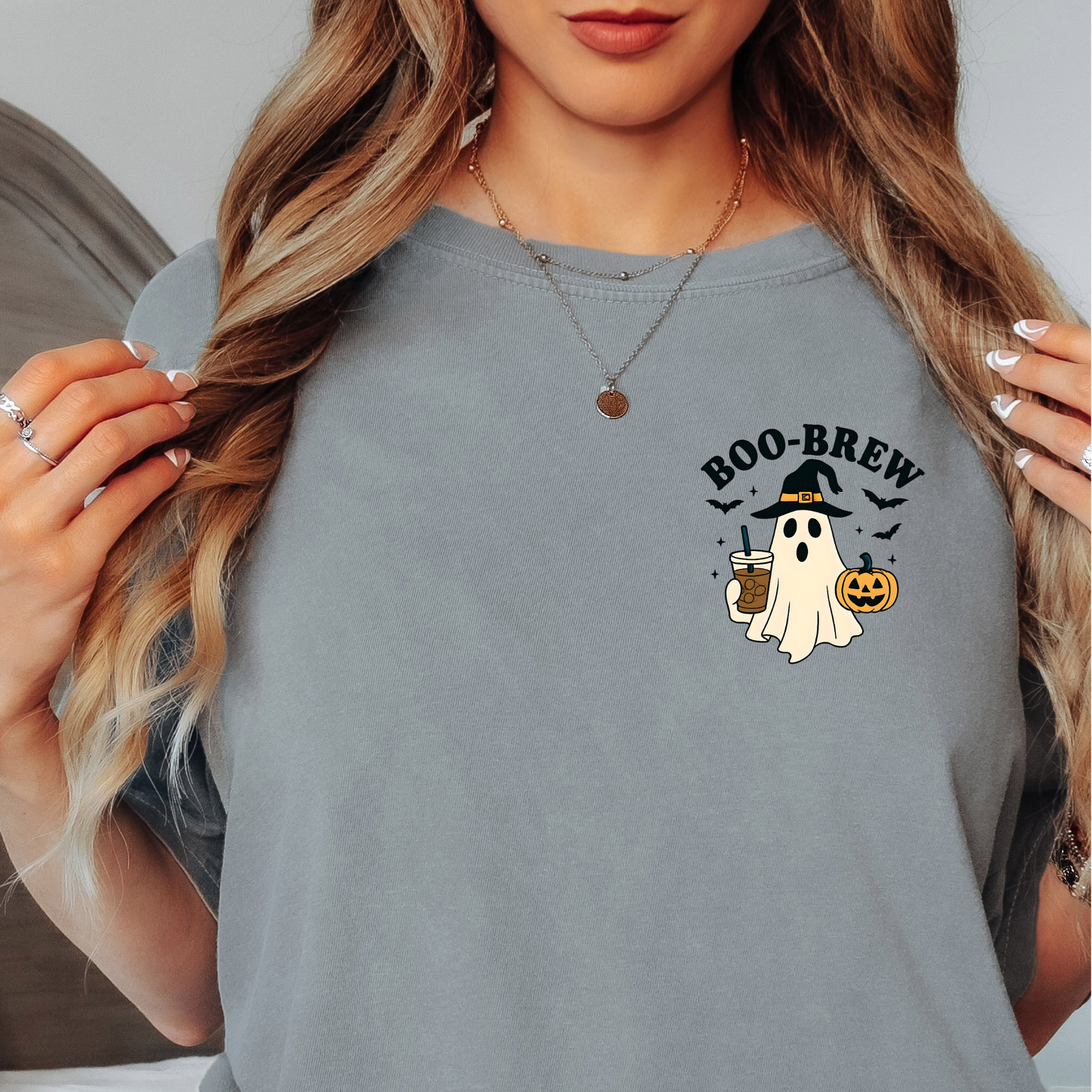 Seasonal Shirt- Fall Ghost and Halloween Shirt, Cute Spooky Season Shirt for Coffee Lovers, Ghost Coffee, Cozy Fall Tshirt