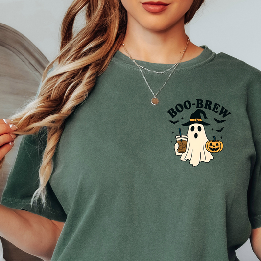 Seasonal Shirt- Fall Ghost and Halloween Shirt, Cute Spooky Season Shirt for Coffee Lovers, Ghost Coffee, Cozy Fall Tshirt