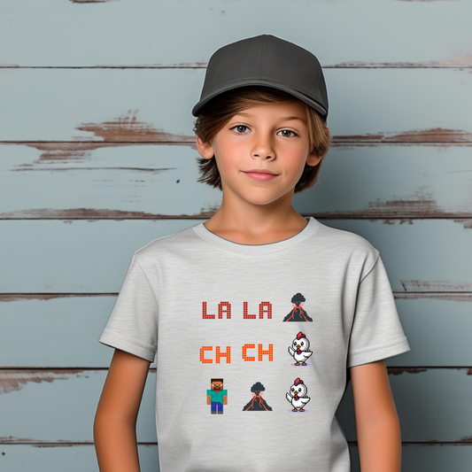 Gaming Kids Tee, Fun Video Game Shirt with Lava Chicken Design, Gamer Children T-Shirt, Gaming Apparel for Kids, Gamer Birthday Gift, Kid's