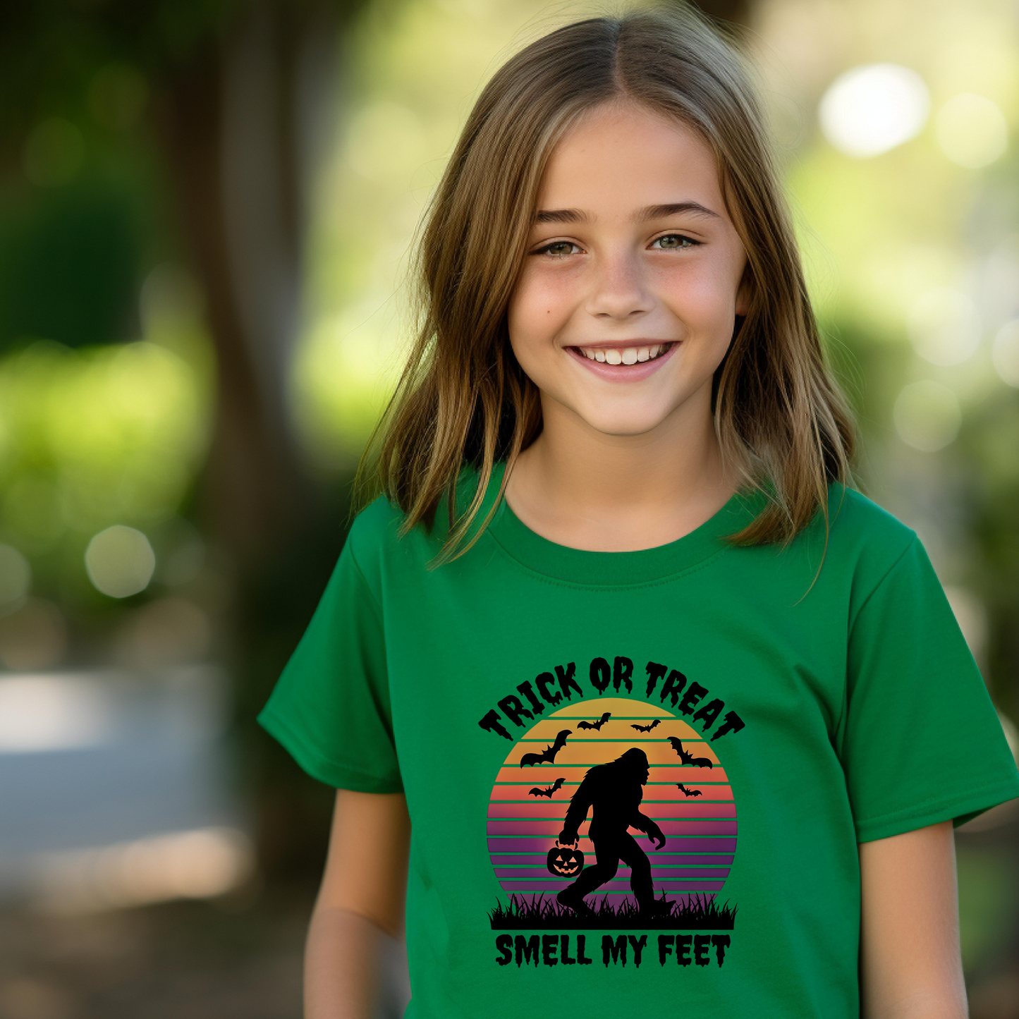 Bigfoot Halloween Kids Tee, Trick-or-Treating Costume, Halloween Party Shirt, Kids Graphic Tee, Boys Girls Tee, Children's Halloween Shirt