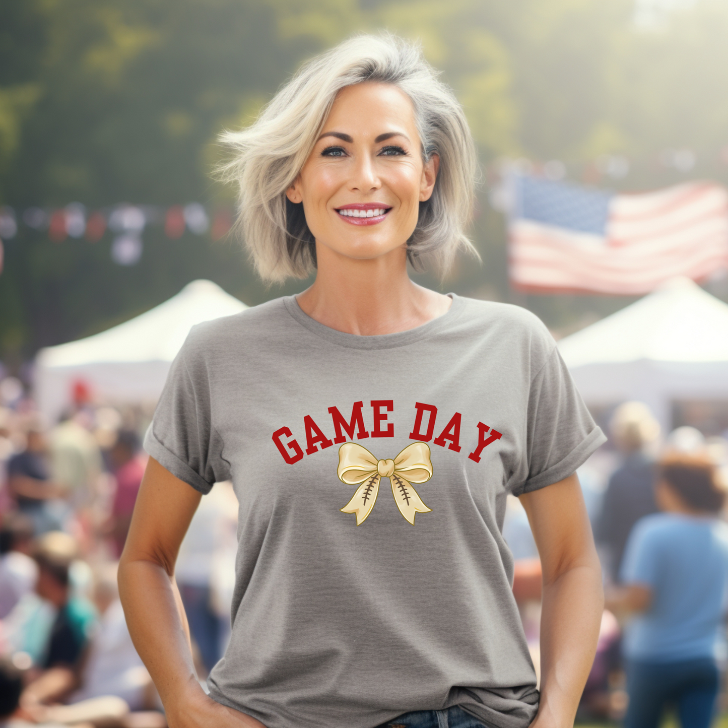 Coquette Bow Shirt, Women's Football T-Shirt, Game Day Apparel, Unisex Jersey Tee, Short Sleeve Top