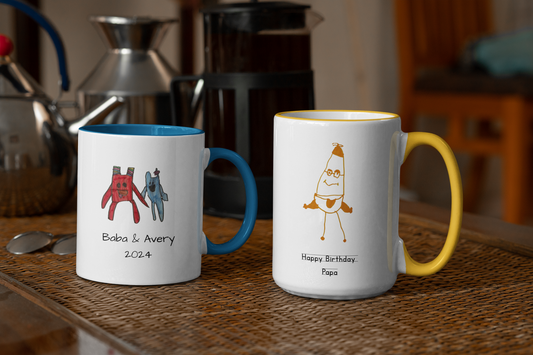 Personalized Kids Drawings, Custom Kids Artwork, Unique Custom Mug, Art on Mug, Unique Gift Idea