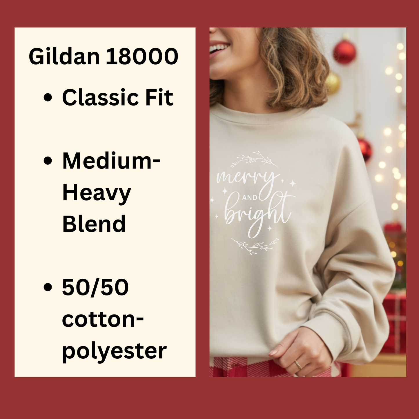 Merry & Bright Holiday Sweatshirt | Merry and Bright Crewneck