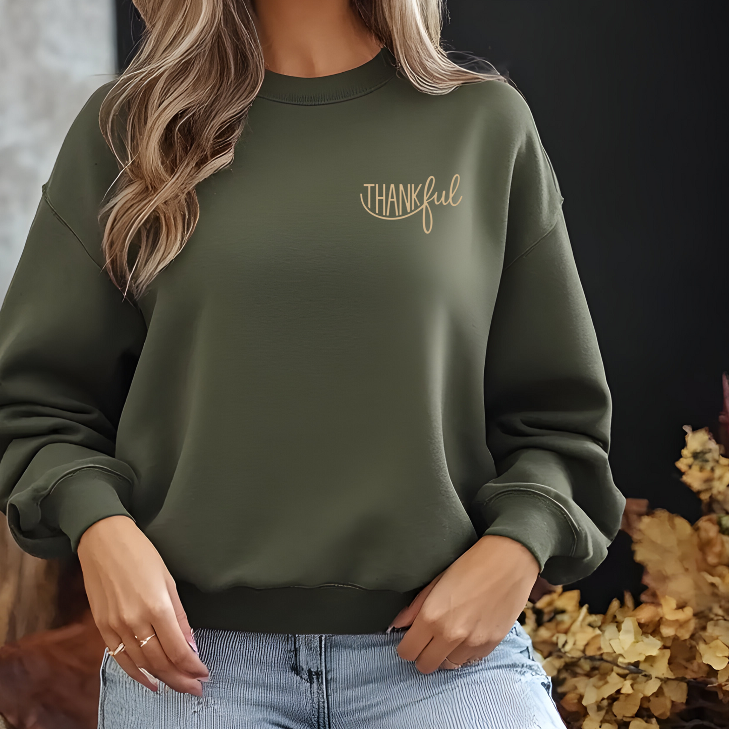 Fall Thankful Sweatshirt, Thanksgiving Sweater, Autumn Gratitude Jumper, Cozy Pullover, Seasonal Crewneck, Holiday Apparel